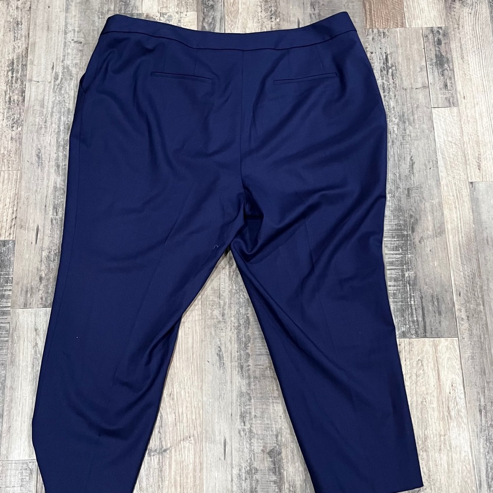 Argent Navy Blue Tailored Trousers Straight Leg Business Pants Womens Size 20